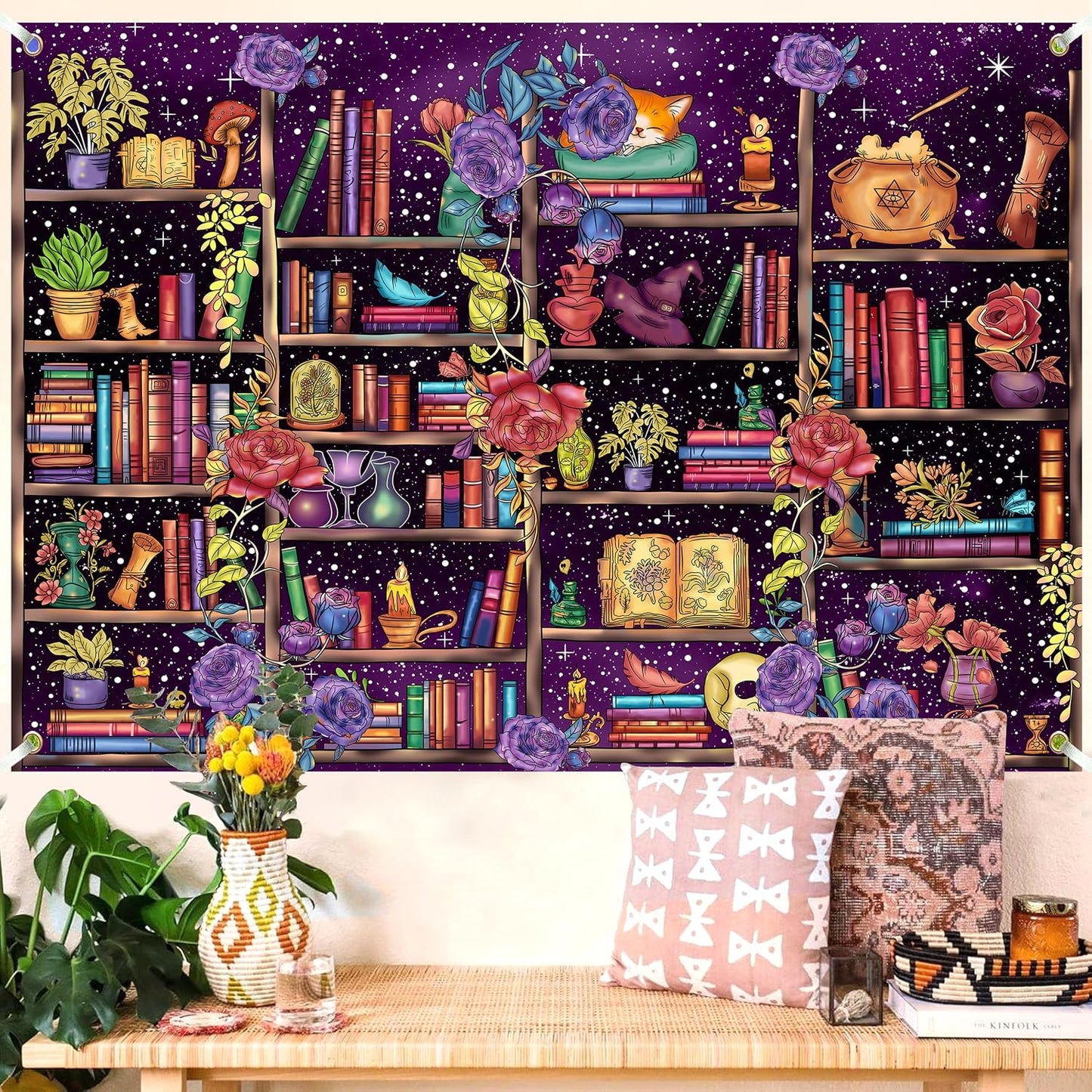 Atlastrip 8x6 Medieval Bookshelf Backdrop FT Bookcase Photography Background Bookshelf Library Backdrops Wall Hanging