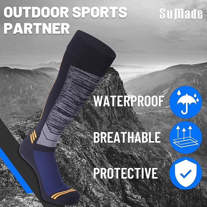 Waterproof Socks, Men Women Knee High Hiking Kayaking Socks 1 Pair