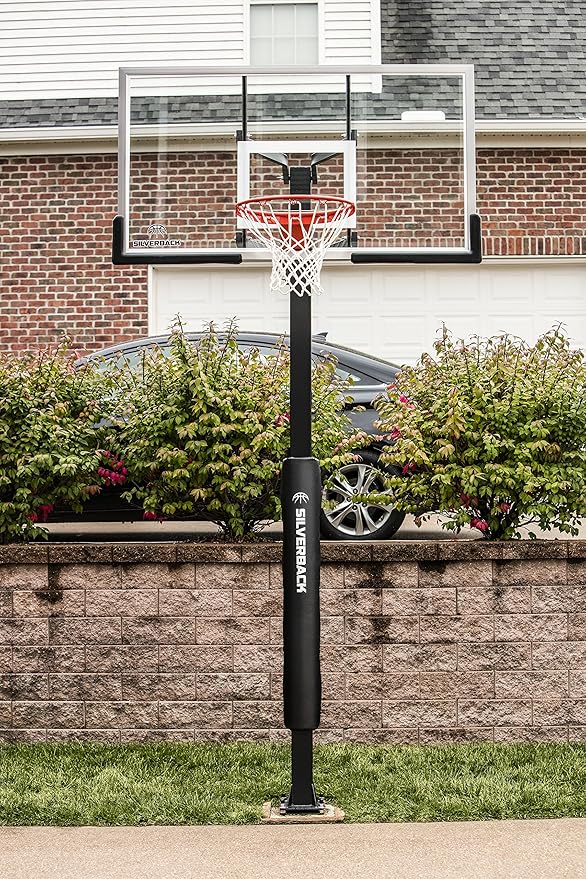 Silverback In-Ground Basketball Hoops, Adjustable Height Tempered Glass Backboard and Pro-Style Flex Rim. - Multiple Styles Available