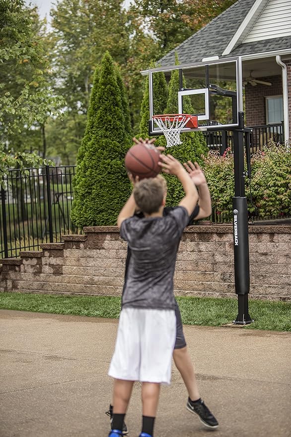 Silverback In-Ground Basketball Hoops, Adjustable Height Tempered Glass Backboard and Pro-Style Flex Rim. - Multiple Styles Available