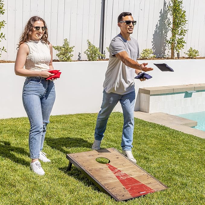 GoSports Portable Cornhole Sets, 8 Styles – Choose 4 x 2 ft or 3 x 2 ft - Boards Include 8 Bean Bags, Travel Case, and Game Rules