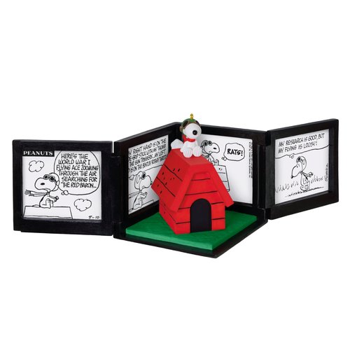 Hallmark Keepsake Peanuts Christmas Ornament, Peanuts 75th Anniversary Snoopy as The Flying Ace Musical