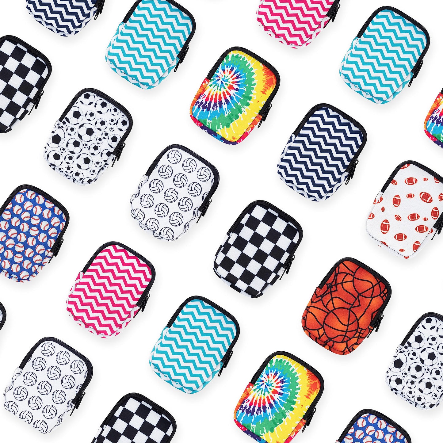 Water Cup Bottle Pouch Accessory | Compatible with Stanley Tumbler| Great for Workouts, Gym, Running, Walking, Sports| Keeps Cards, Keys, and Earphones Safe| Fun and Cute Designs (Volleyball)