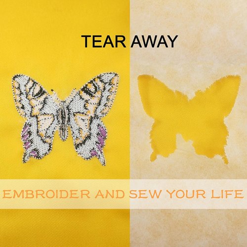 Brothread Tear Away Machine Embroidery Stabilizer - Medium Weight 1.8 oz, 15" x 25 Yd Roll for Versatile Use