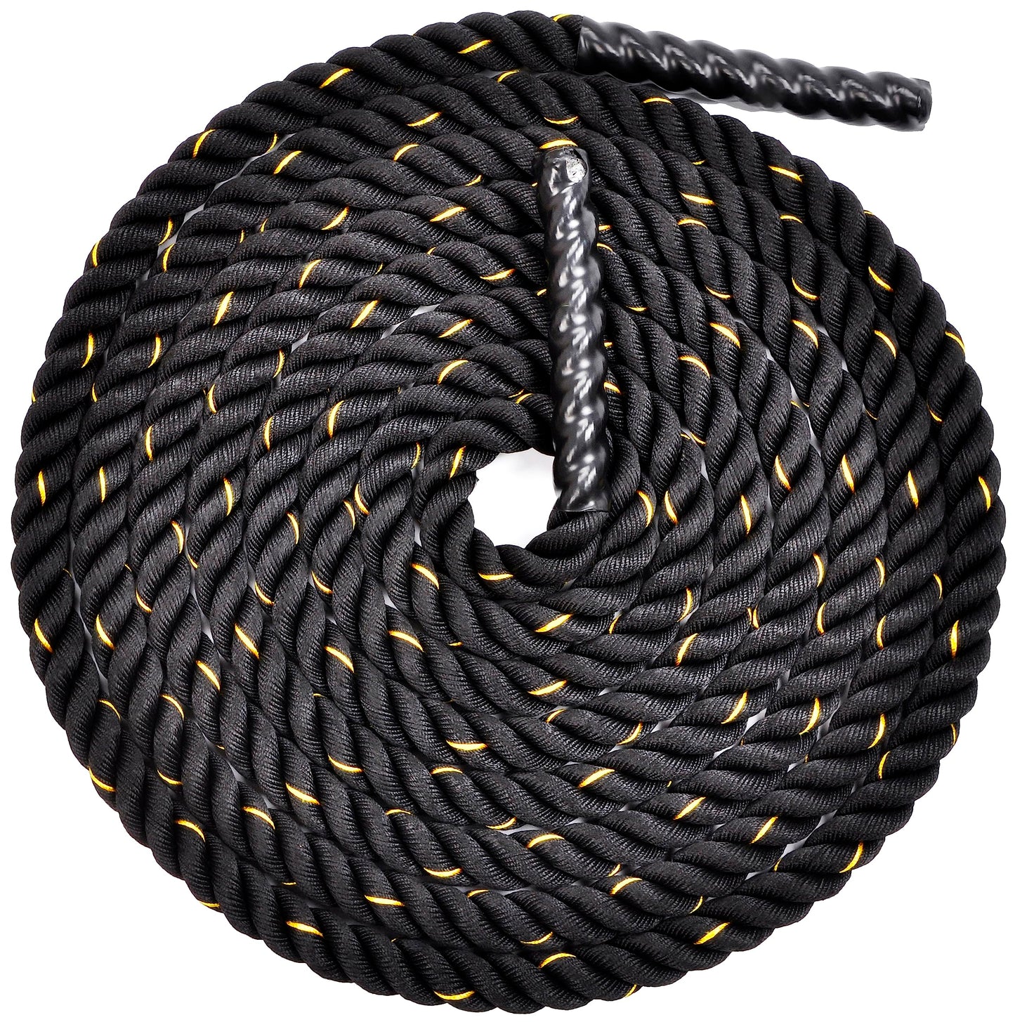 Fitvids Battle Rope 1.5Inch 2 Inch Diameter Poly Dacron 30 FT – 40 FT – 1.5-Inch, 30FT – Black