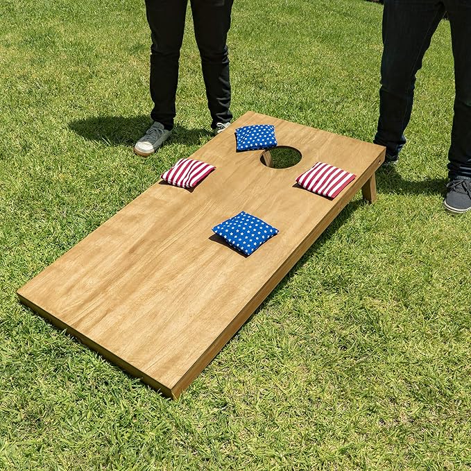 GoSports 4 ft x 2 ft Regulation Size Wooden Cornhole Boards Set - Includes Carrying Case - Full Regulation Size Bean Bag Toss Boards