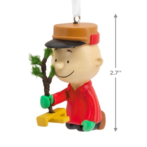 Hallmark Peanuts Charlie Brown Kneeling with Tree Christmas Ornament