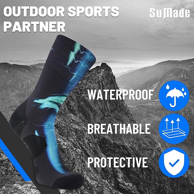 Waterproof Socks, Men Women Knee High Hiking Kayaking Socks 1 Pair