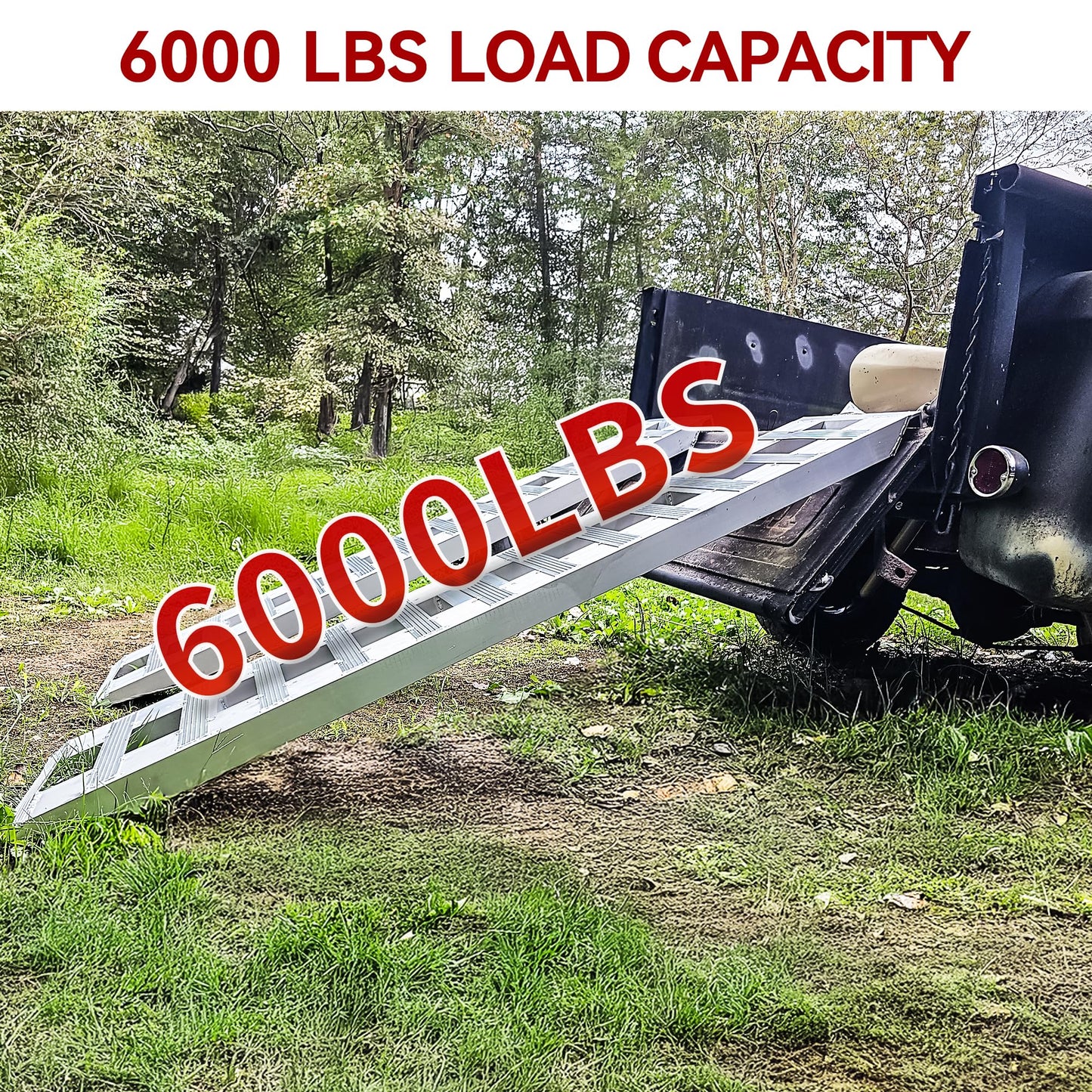 YITAMOTOR 2pcs 6000lbs 60" x 12" Aluminum Trailer Ramps, Heavy Duty Loading Ramps for Car ATV Truck Auto Hauler with Knife & Hook Ends