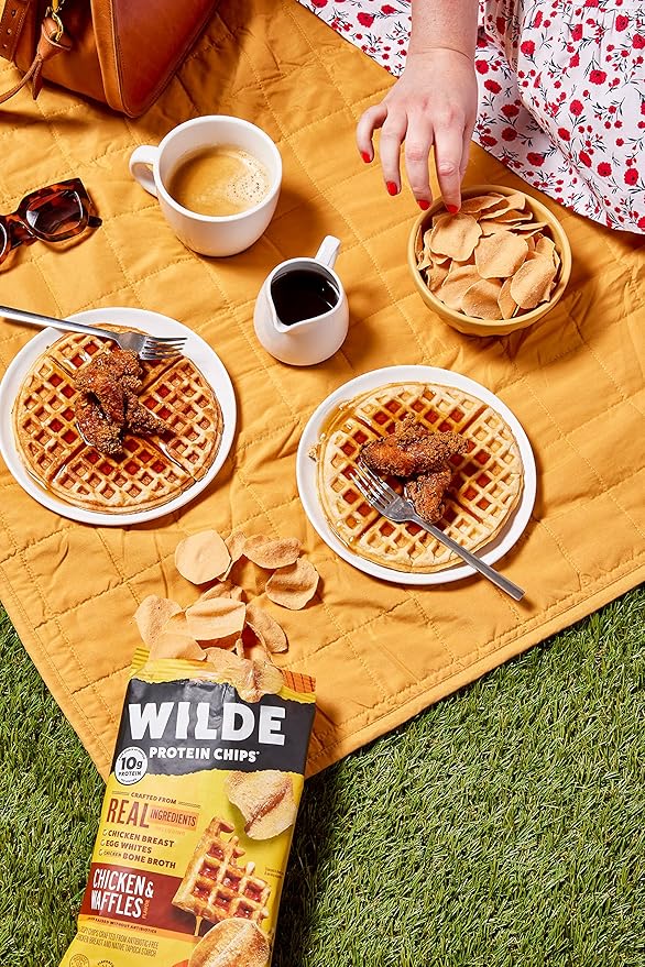 WILDE Chicken & Waffles Protein Chips, Thin and Crispy, High Protein, Keto, Made with Real Ingredients, 2.25oz Bags (Pack of 8)…