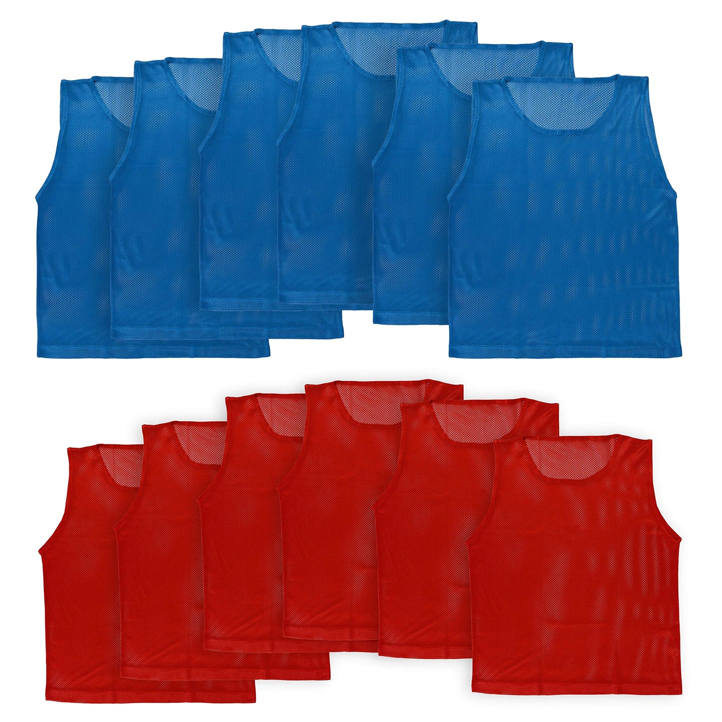 Athllete Boys Unisex Pinnies Scrimmage Vests - Mesh Practice Jerseys 12 Pack