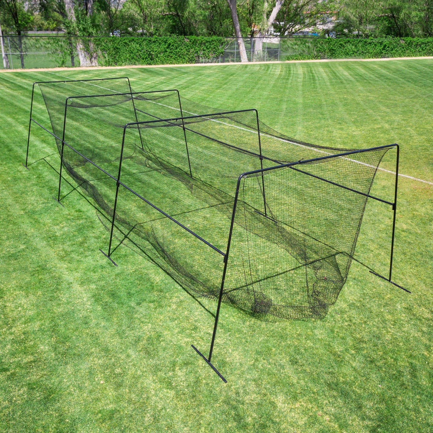 Skywalker Sports 40 Foot Competitive Batting Cages for Backyard or Indoor Baseball and Softball Collapsible Black Frame and Net