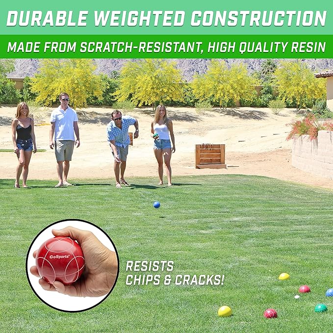 GoSports 90 mm Bocce Ball Sets - Outdoor Lawn Game - Composite or Resin