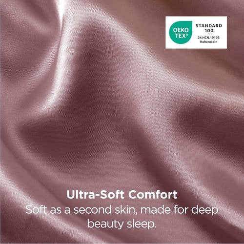 Bedsure Satin Pillowcase - Silky Soft Pillowcases for Hair & Skin, Queen Size, Nostalgia Rose, 20x30 Inches, 2 Pack