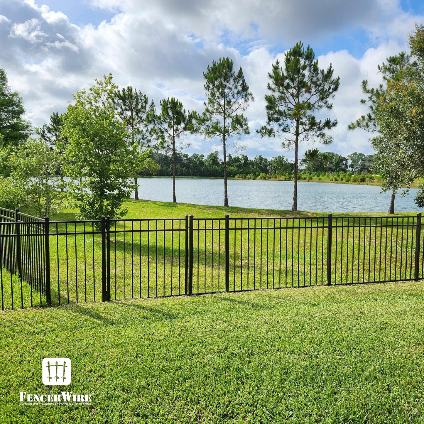 Fencer Wire Heavy Duty Pinnacle Fence Gate, 5FT Height x 4FT Width Outdoor Fence Gate, Outdoor Anti-Rust Metal Steel Gate for Fencing Barrier, Decorative Garden Gate with Gate Lock
