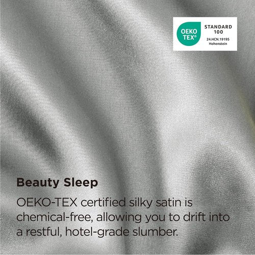 Bedsure Satin Pillowcase - Luxurious Silk-Like Comfort | Standard Size 20x26 Inches, Silver Grey, 2-Pack