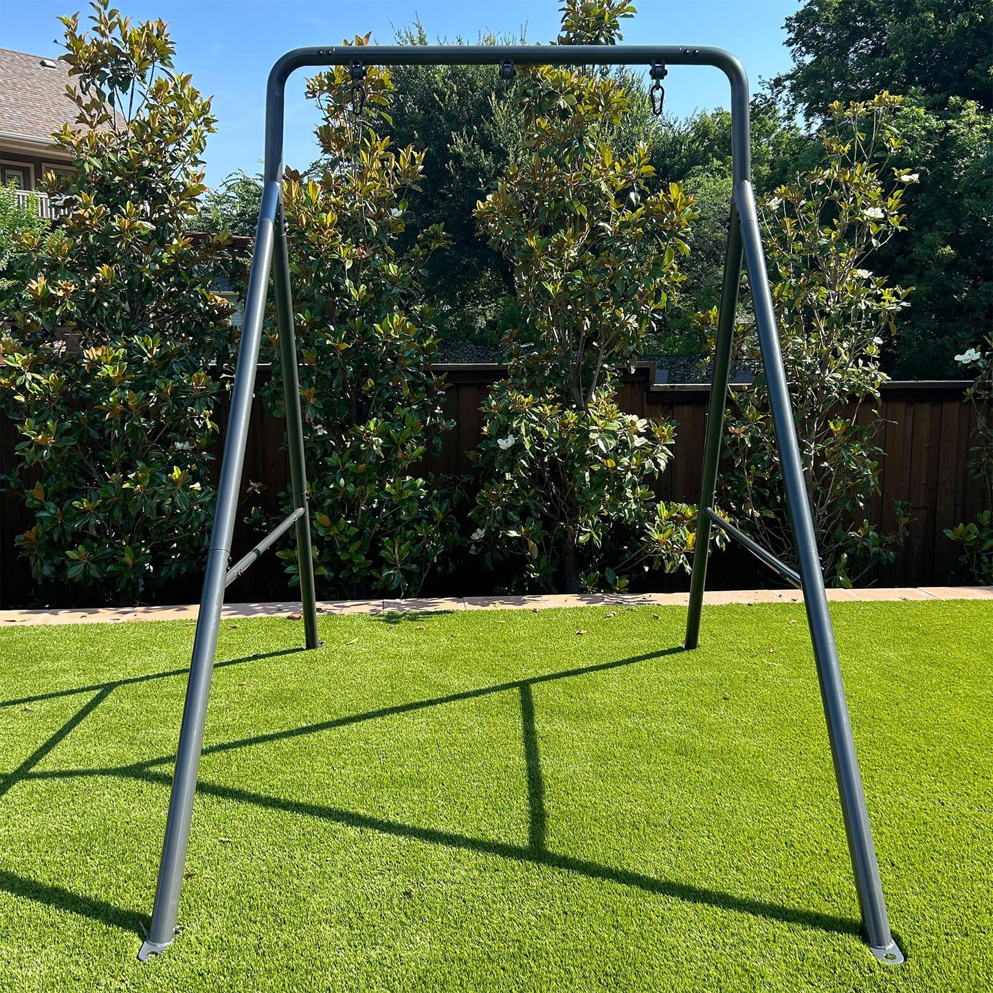 gobaplay Single Swing Set Frame, TitanFlex 6.7ft x 8.4ft Modular Metal Swingset - Outdoor & Backyard Playground Equipment for Kids (Frame Only)