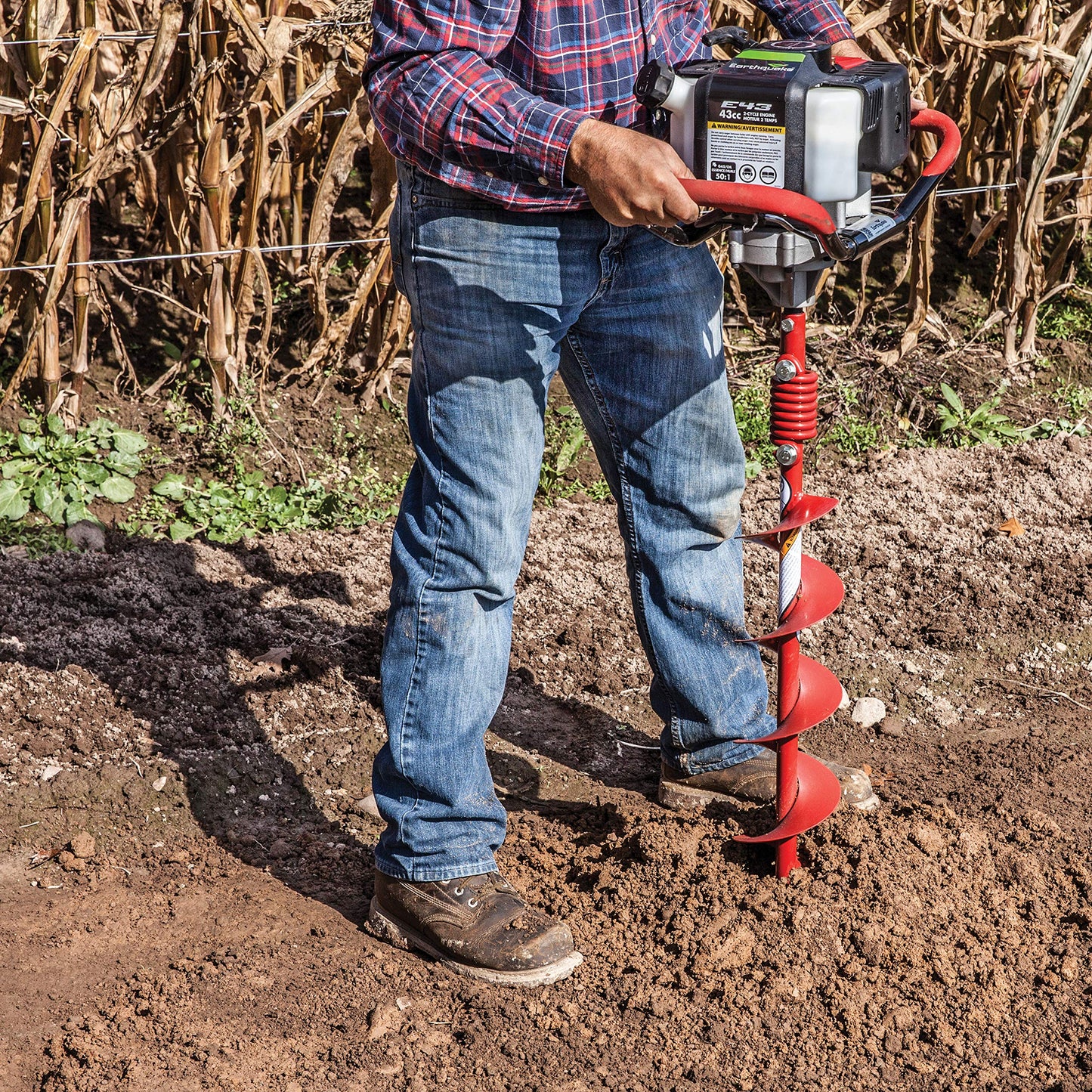 Earthquake EA6F 6-Inch Diameter 36-Inch Long Earth Auger with Fishtail Point and Flex Coil Shock Spring